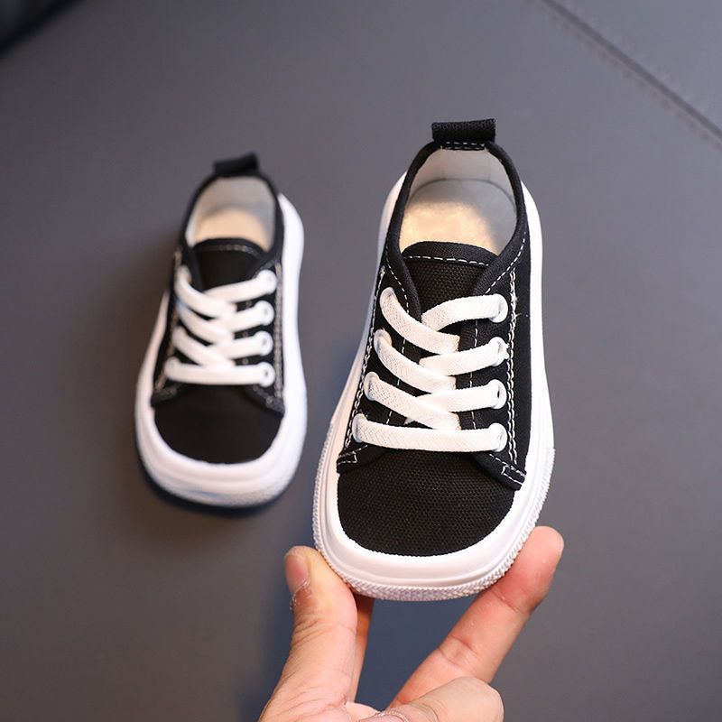 Solid Color Canvas Shoes For Girls Trendy Korean Style Boy's Sneakers