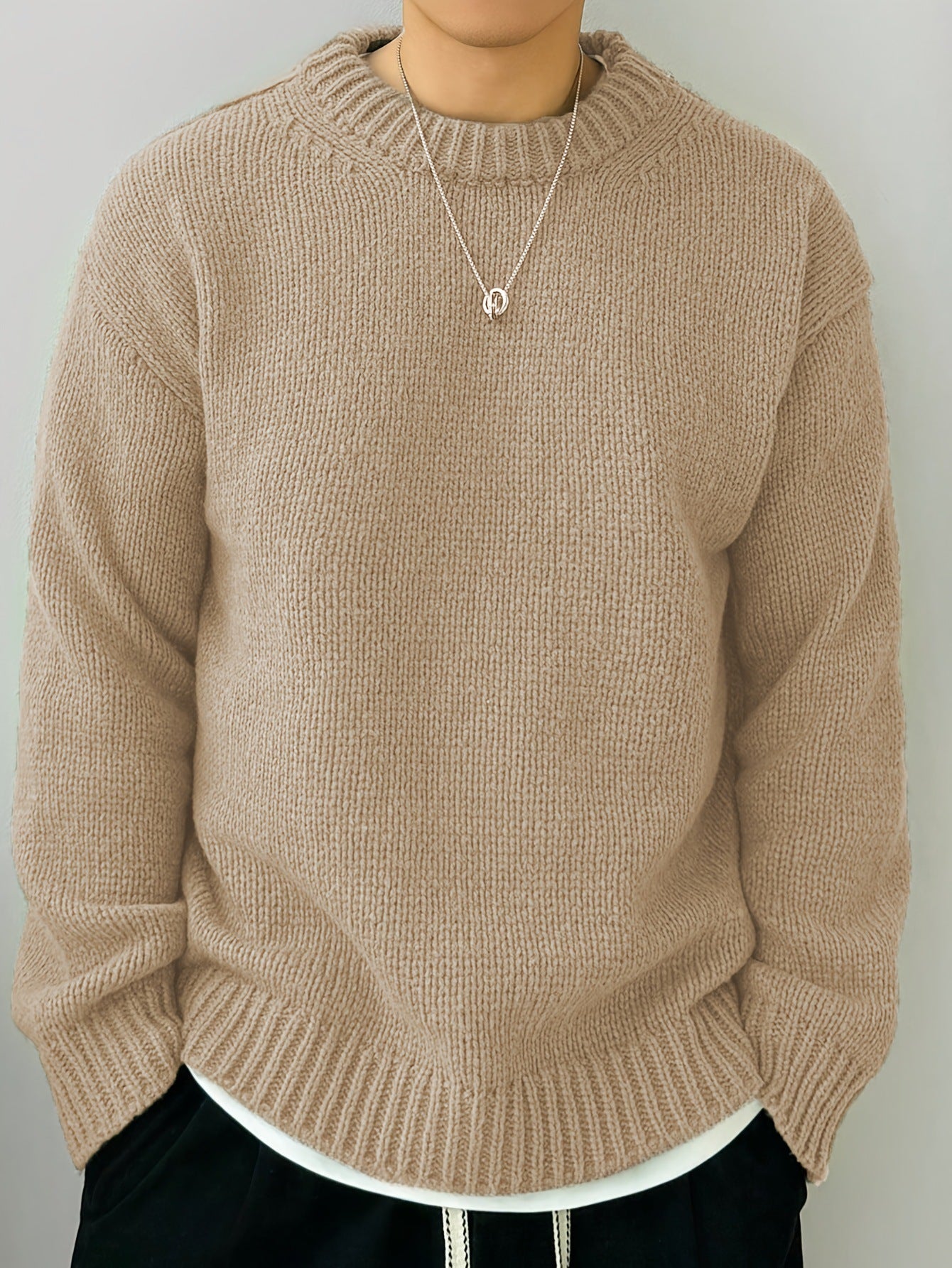 Retro Long Sleeve Round Neck Sweater