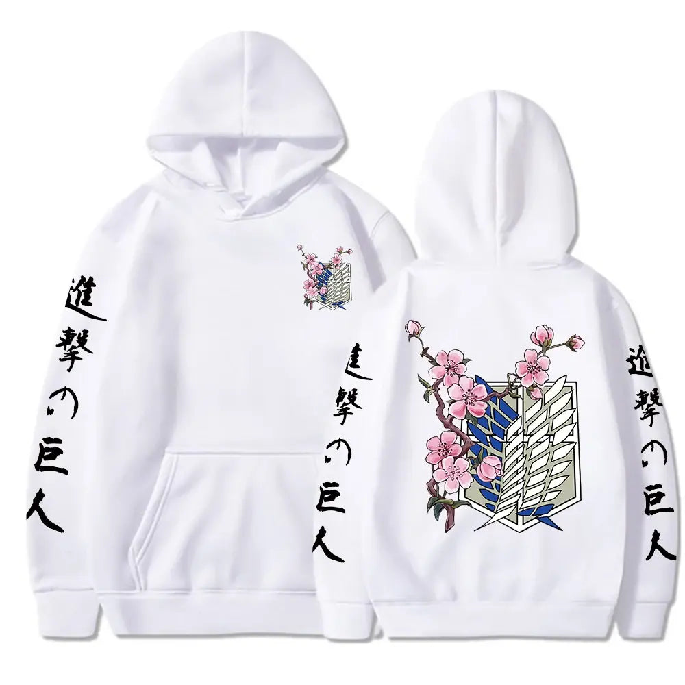 Mens Attack On Titan Wings Of Liberty Sakura Graphic Hoodies