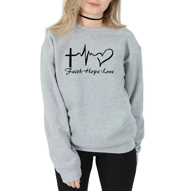 Sweatshirt-Faith, Hope, & Love Letter Christian