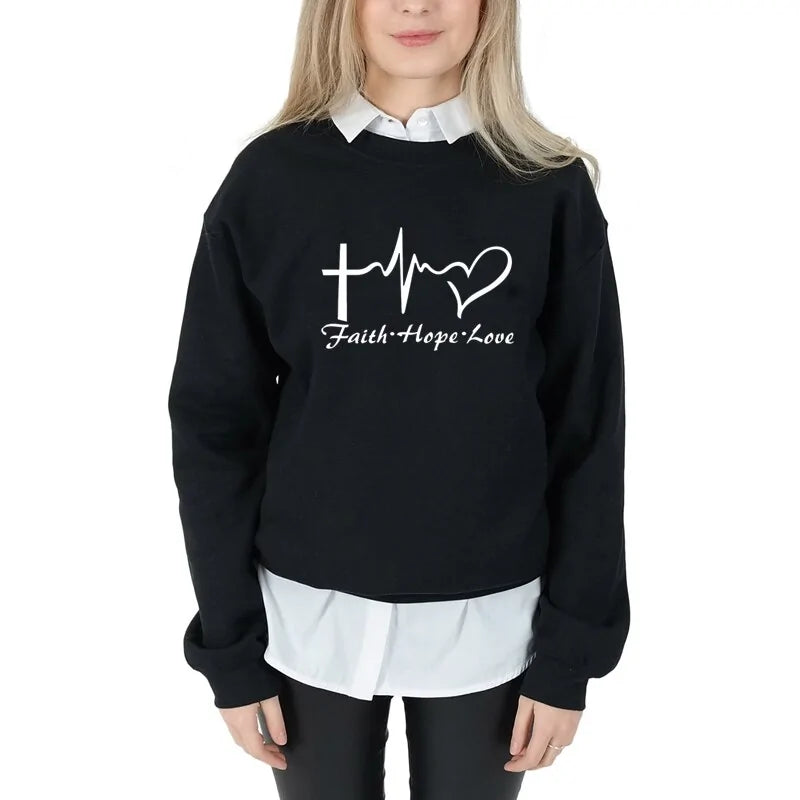 Sweatshirt-Faith, Hope, & Love Letter Christian