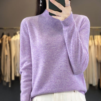 Turtleneck Pullover Women's Solid Color Loose Bottoming Sweater