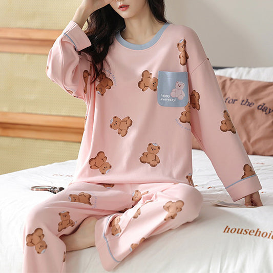 Womens Pajamas Long Sleeves And Trousers