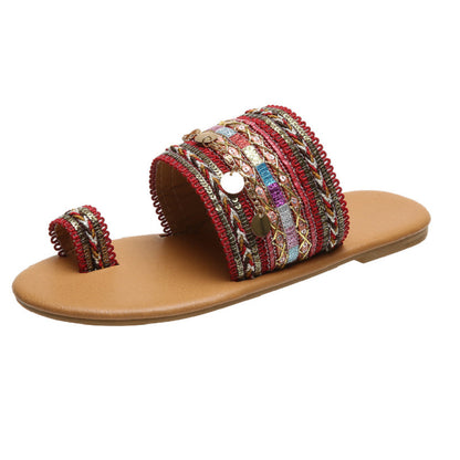 Women's Flat Sandals Bohemian Toe Covering