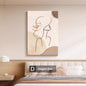 Decorative Painting Cream Style Abstract Line Character Mural