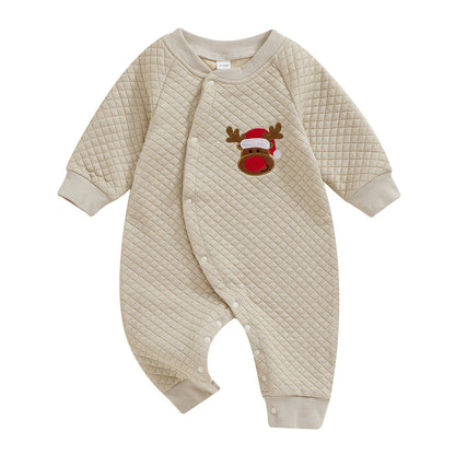 Christmas Infant Toddler Romper Bubble Plaid Jumpsuit