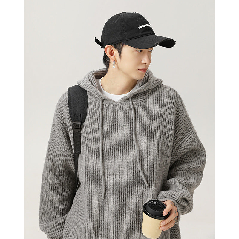 Mens Loose Hooded Sweater