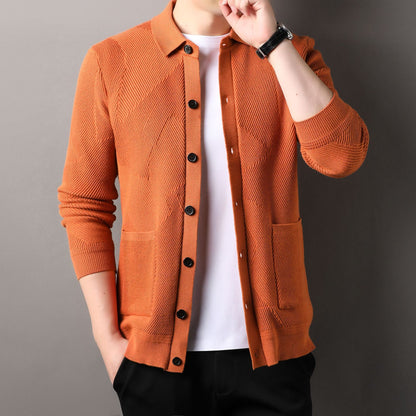 Men's Knitting Sweater Cardigan Lapel Fashion