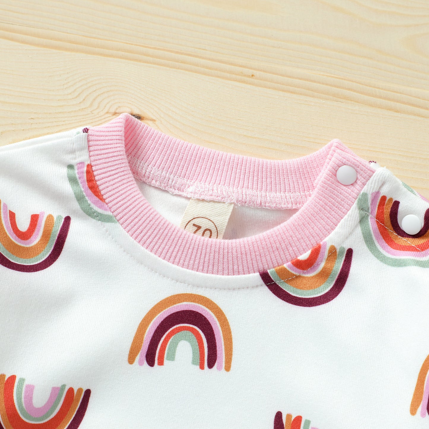 Girl Baby Rainbow Printing Pullover Sweater Set