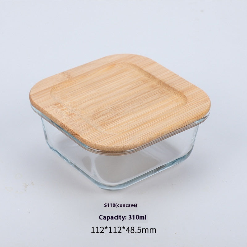 Bamboo Wood Lid Glass Lunch Box