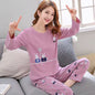 Womens Pajamas Set Cartoon Print Lounge Sets