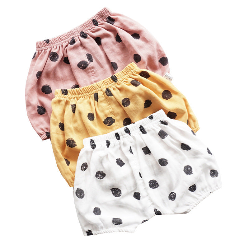 Cute Printed Cotton Gauze Shorts Baby Bloomers