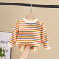 Rainbow Stripes Baby Round Neck Pullover Sweater