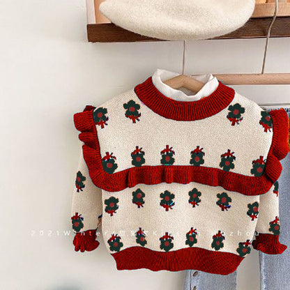 Fleece-lined Pullover Baby Girl Child Autumn And Winter