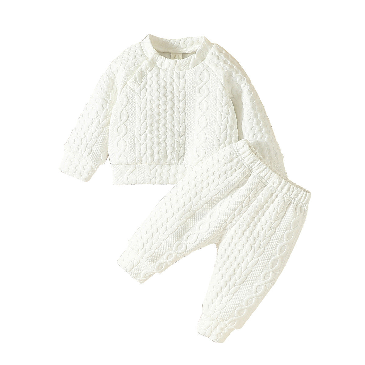 Toddler Twist Knitted Cotton Open Shoulder Suit