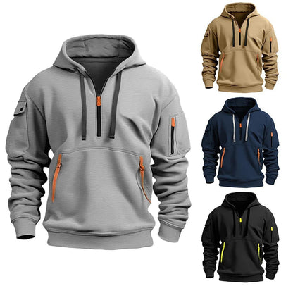 Mens Cotton Dropped Shoulder Hooded Sweatshirt