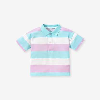 Polo Shirt Short Sleeve Striped Cotton Boy