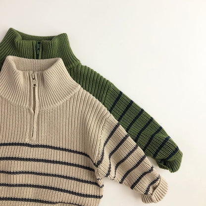 Kids Half Zipper Pullover Sweater