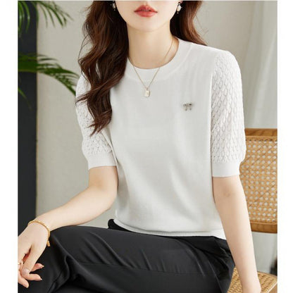 Loose Thin Sweater Women's Short Sleeve