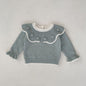 Baby Girl Toddler Handmade Ruffle Collar Pullover Sweater