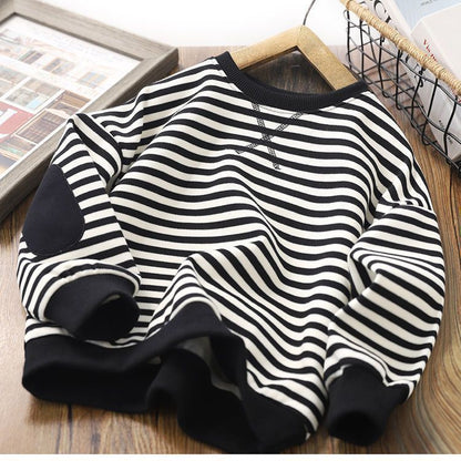 Kids Striped Long Sleeve Bottoming Top