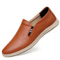 Casual Low-top Slip-on Two-layer Cowhide Flat Men's Shoes