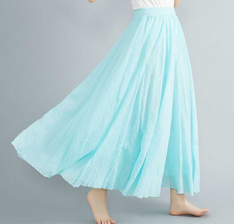 Lady Literature Plus Size Cotton And Linen Skirt