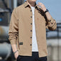 Mens Casual Lapel Long Sleeve Shirt With Pockets