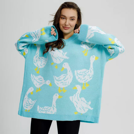 Fashion Personality Duck Print Sweater For Women