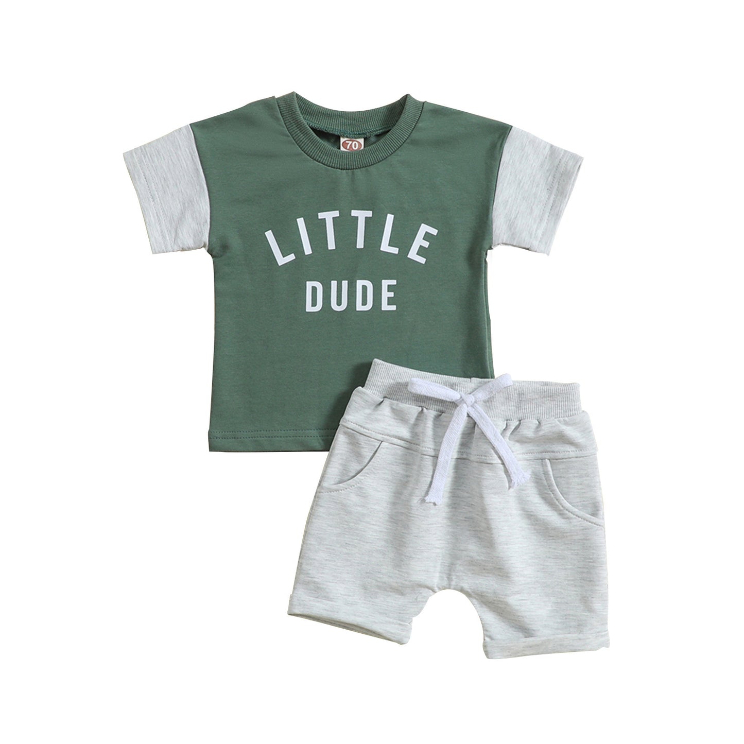 Children's Round Neck Letter Print Two-piece Set