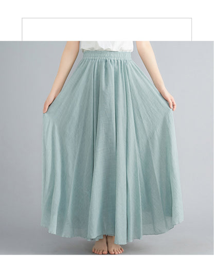 Lady Literature Plus Size Cotton And Linen Skirt