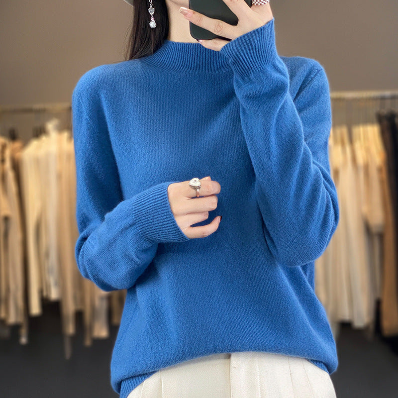 Turtleneck Pullover Women's Solid Color Loose Bottoming Sweater