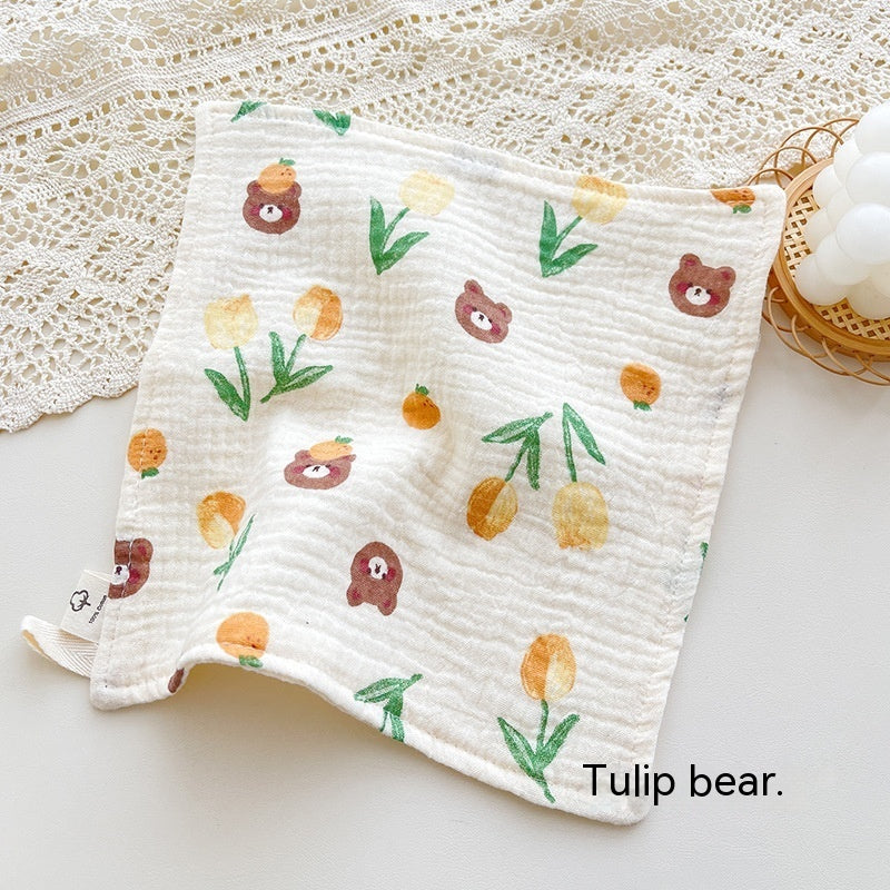 Four-layer Gauze Baby Saliva Towel Floral