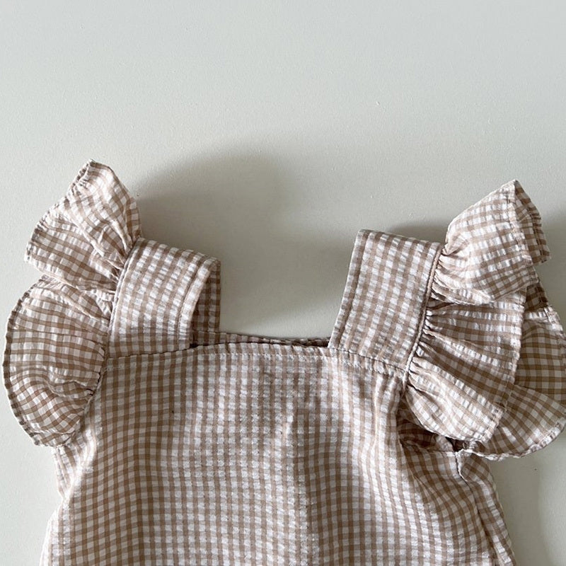 Girl Baby Plaid Clothes Suit