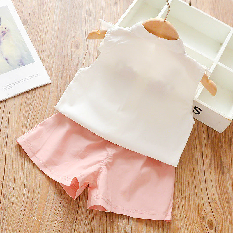 Girls Trendy Shorts Sleeveless Two-piece Suit