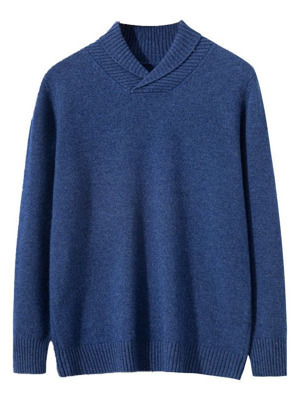 Mens Cashmere Lapel Sweater