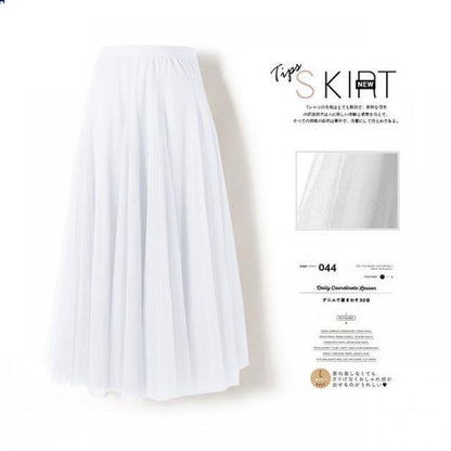 Pleated Mesh Skirt Women's Mid-length Large Swing Dress