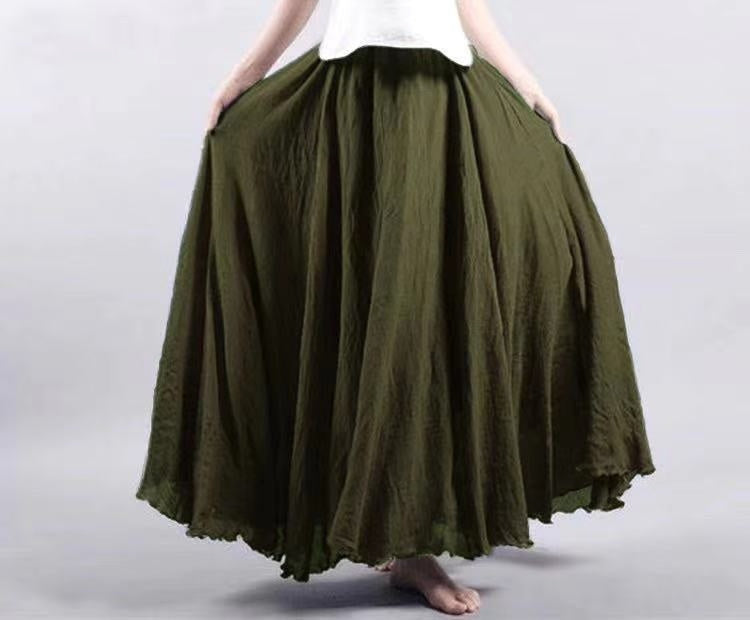 Lady Literature Plus Size Cotton And Linen Skirt