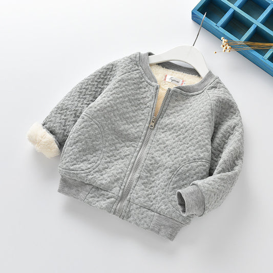 Girls Fleece-lined Thick Casual Jacket