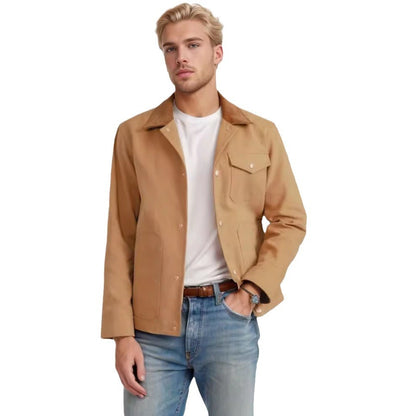 Men's Temperament Big Pocket Simple Coat