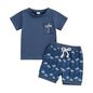 Boys' Coconut Embroidered Printed Short-sleeved Shorts