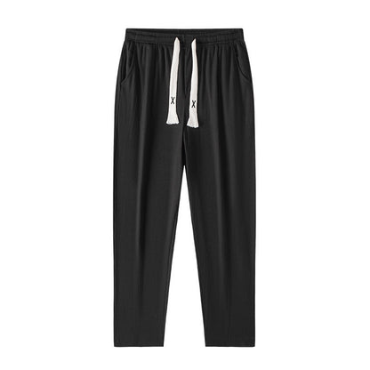 Mens Cropped Casual Loose Long Pants