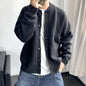 Men's Round Neck Simple Loose Thick Sweater Jacket