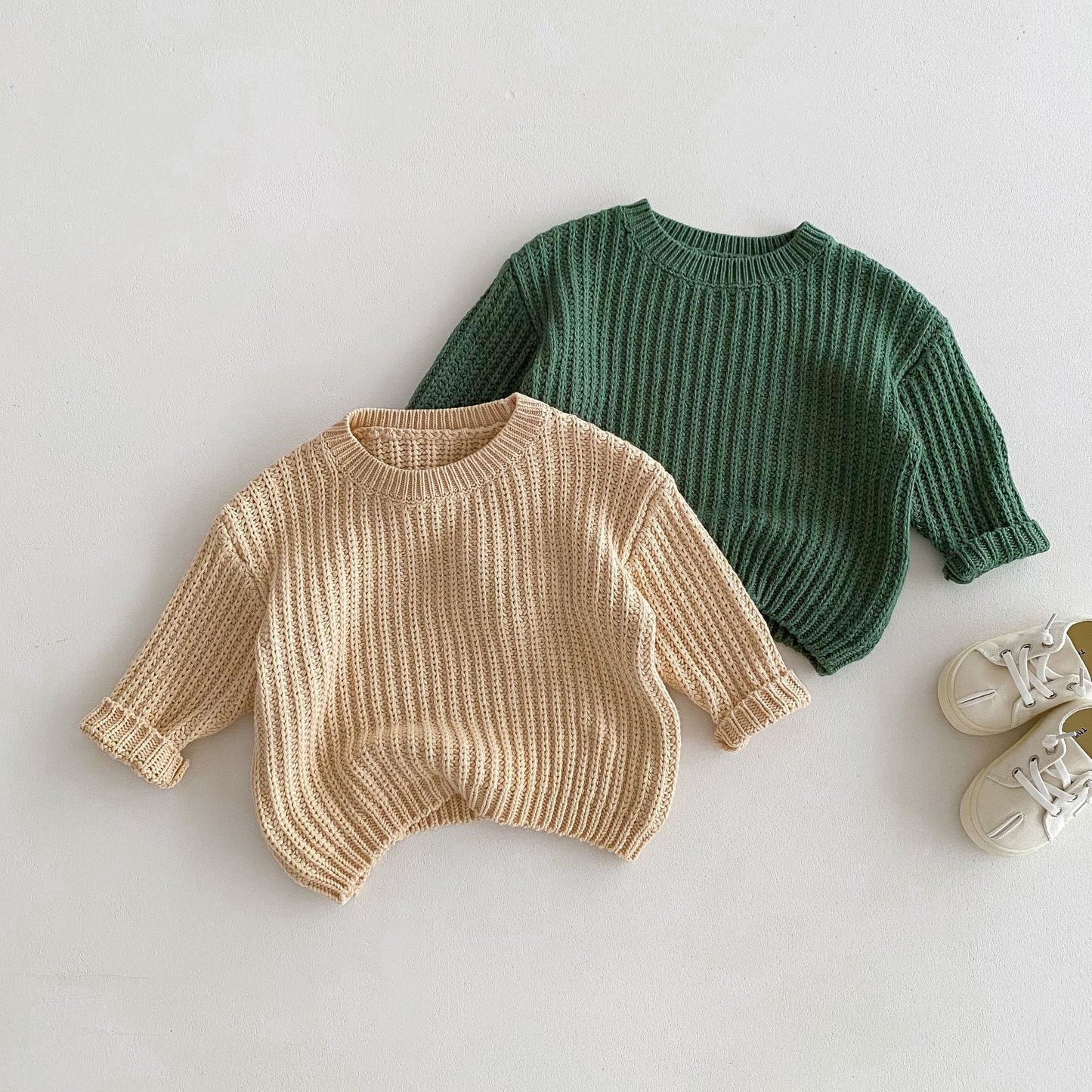 Handmade Thick Needle Kids' Sweater Pullover Sweater