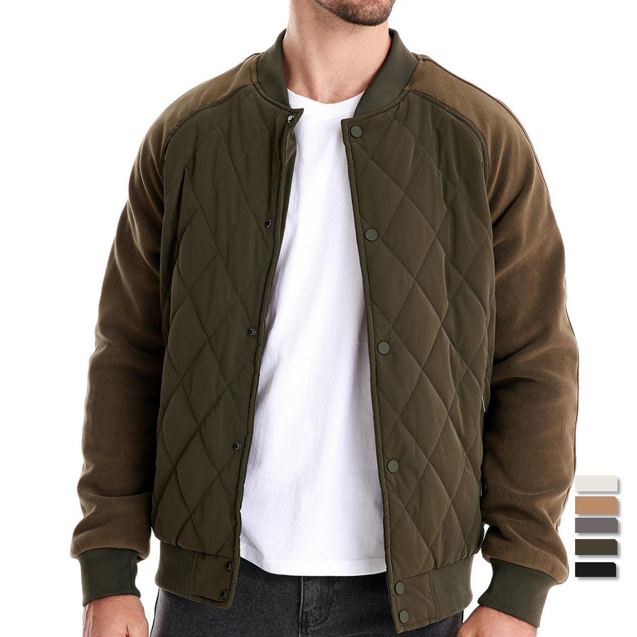 Fashion Stitching Raglan Sleeve Coat For Men