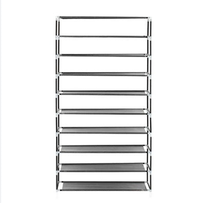 Non Woven Shoe Cabinet With 10 Layers Widened - Gray