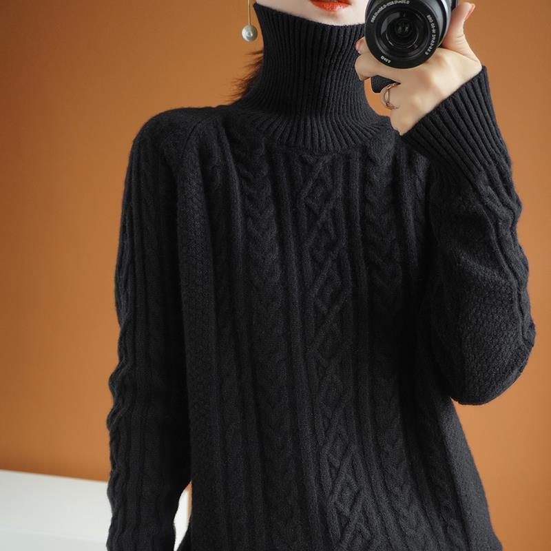 Womens High Neck Knitted Sweater