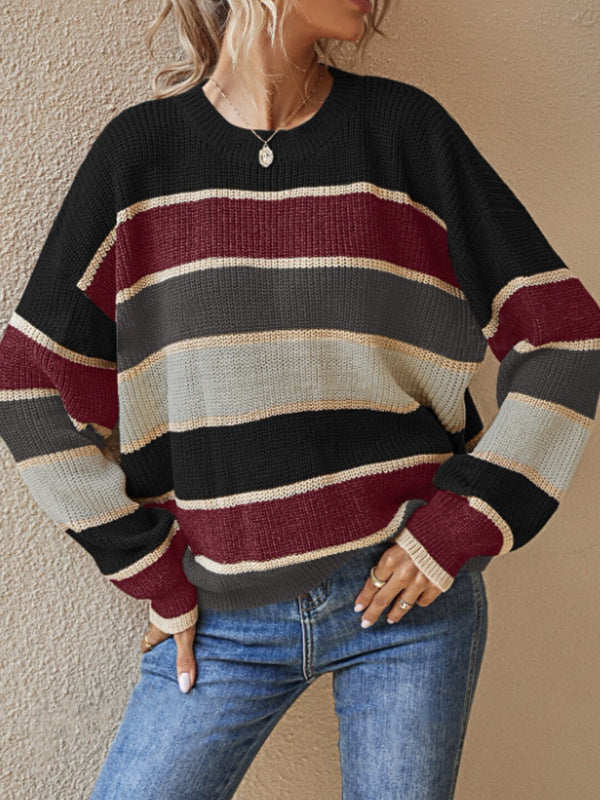 European And American Autumn And Winter Round Neck Sweater Women's Lazy And Loose Classic