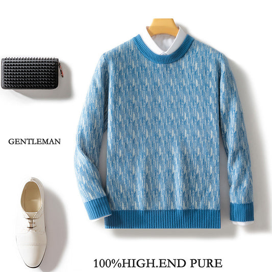 Mens Thick Round Neck Woolen Sweater