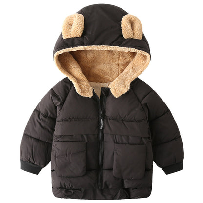 Children's Cotton Wear Thickened Coat Fleece-lined Zip-up Shirt